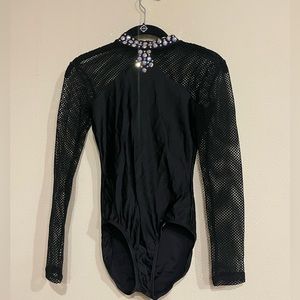 Sparkle black fish net long sleeve Leo
